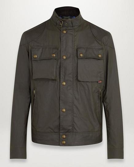 Veste Cirée Belstaff Homme Racemaster Vert Olive Coton France SX6427895